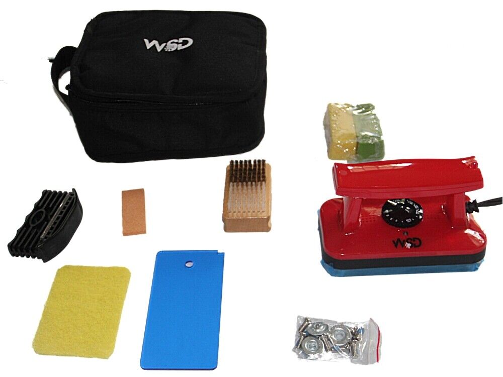 Ski Snowboard Tuning Kit tune waxing Iron red , wax, edger , 10 pc Kit