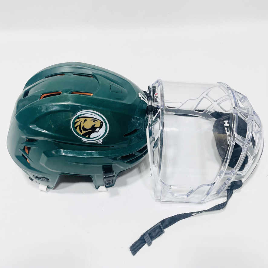 Bemidji State CCM Supertacks 710 Hockey HelmetSmallFV1 Bubble Mask