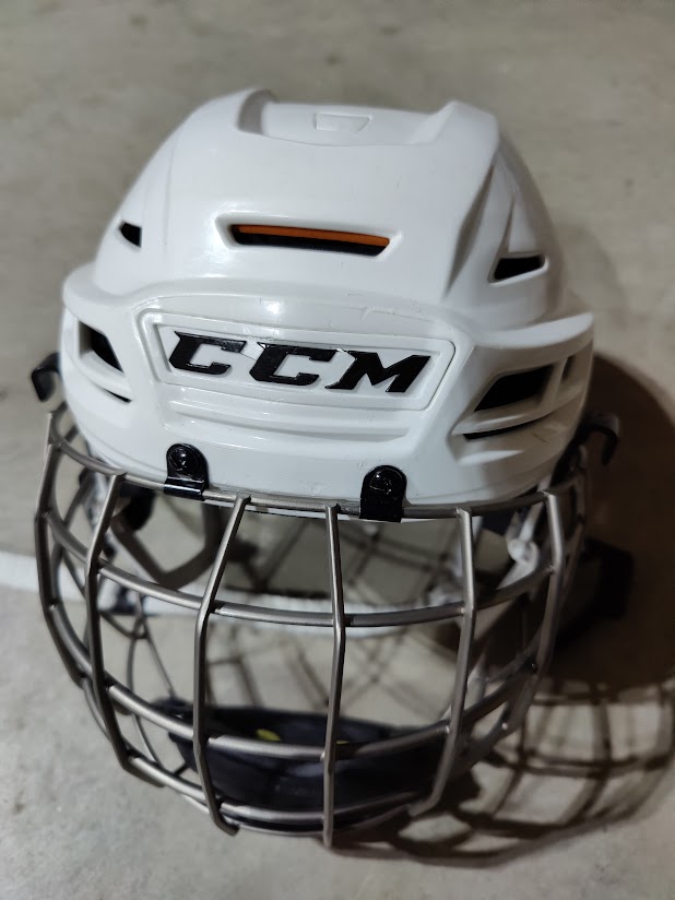 CCM Tacks 710 White Hockey Helmet with Cage SidelineSwap