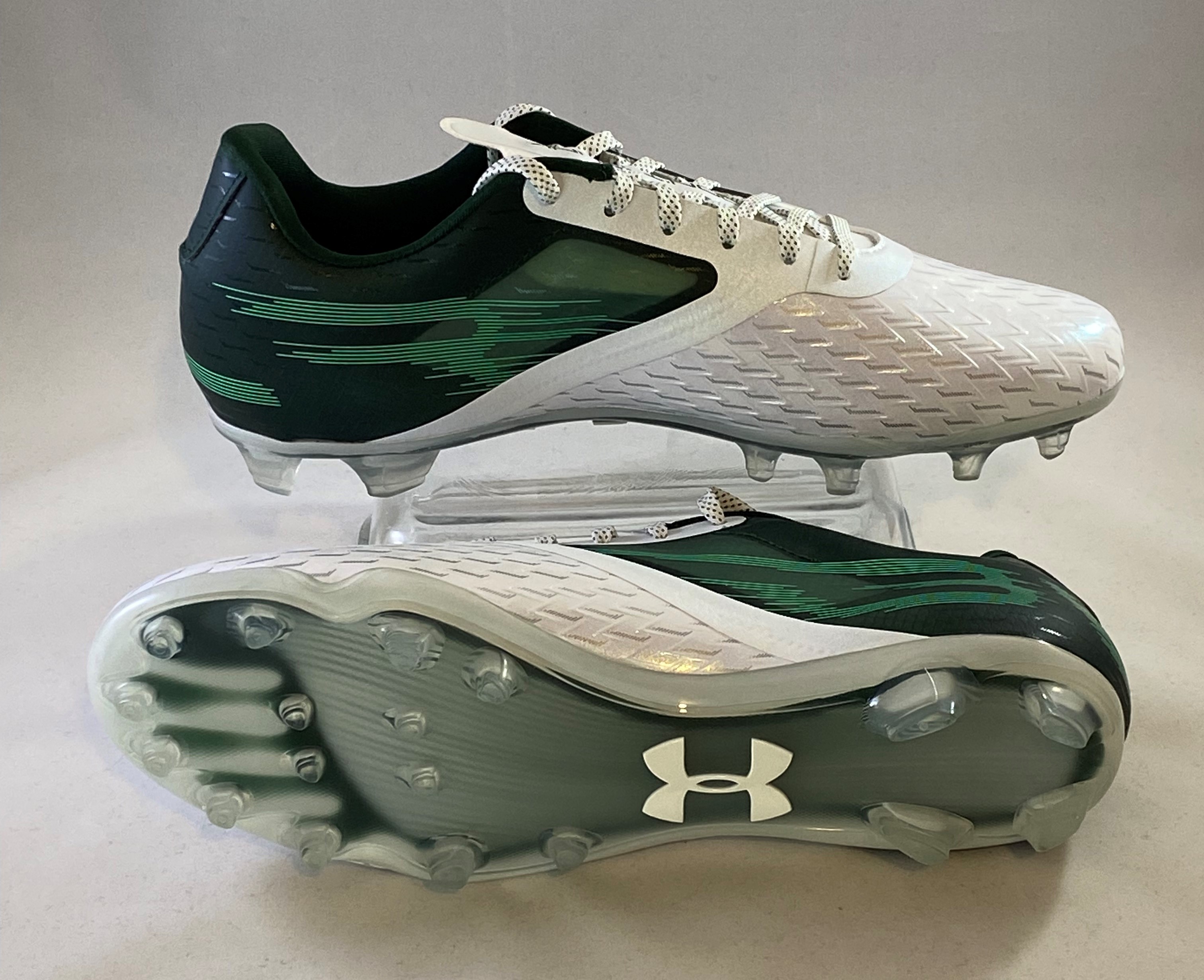 Under Armour Blur Lux MC Low Size 11.5 "White Forest Green" Football