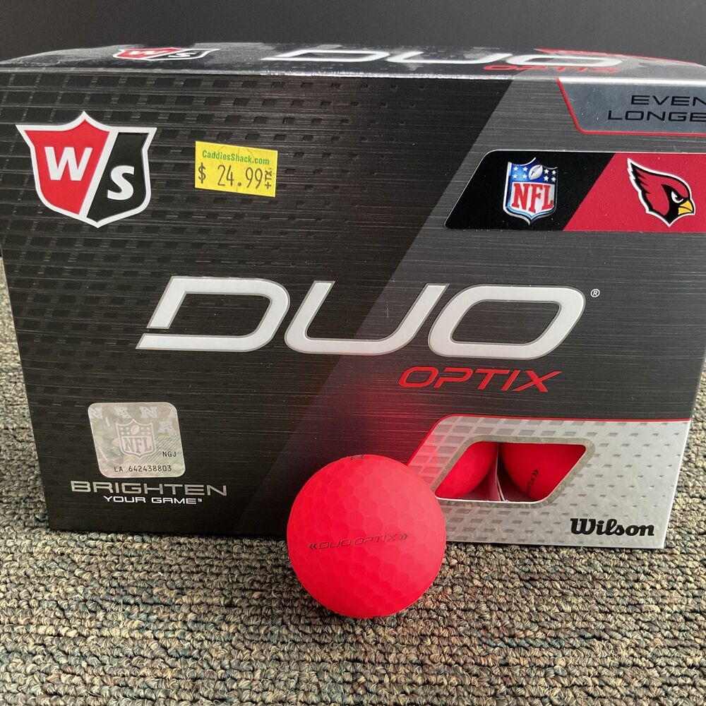 Wilson Staff Duo Optix Red NFL Golf Balls Arizona Cardinals 12 Count