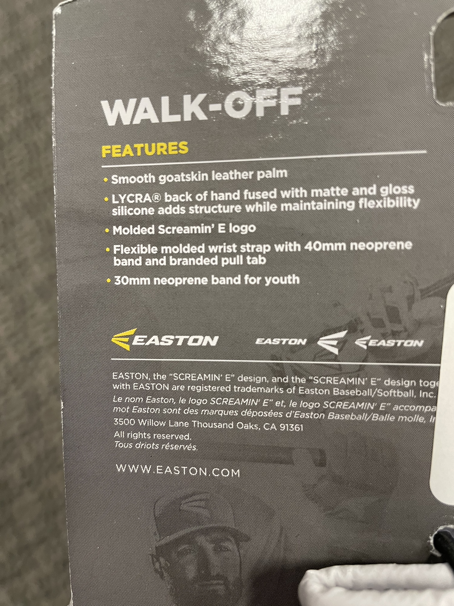 2PACK Easton White Walk Off youth Medium batting gloves SidelineSwap