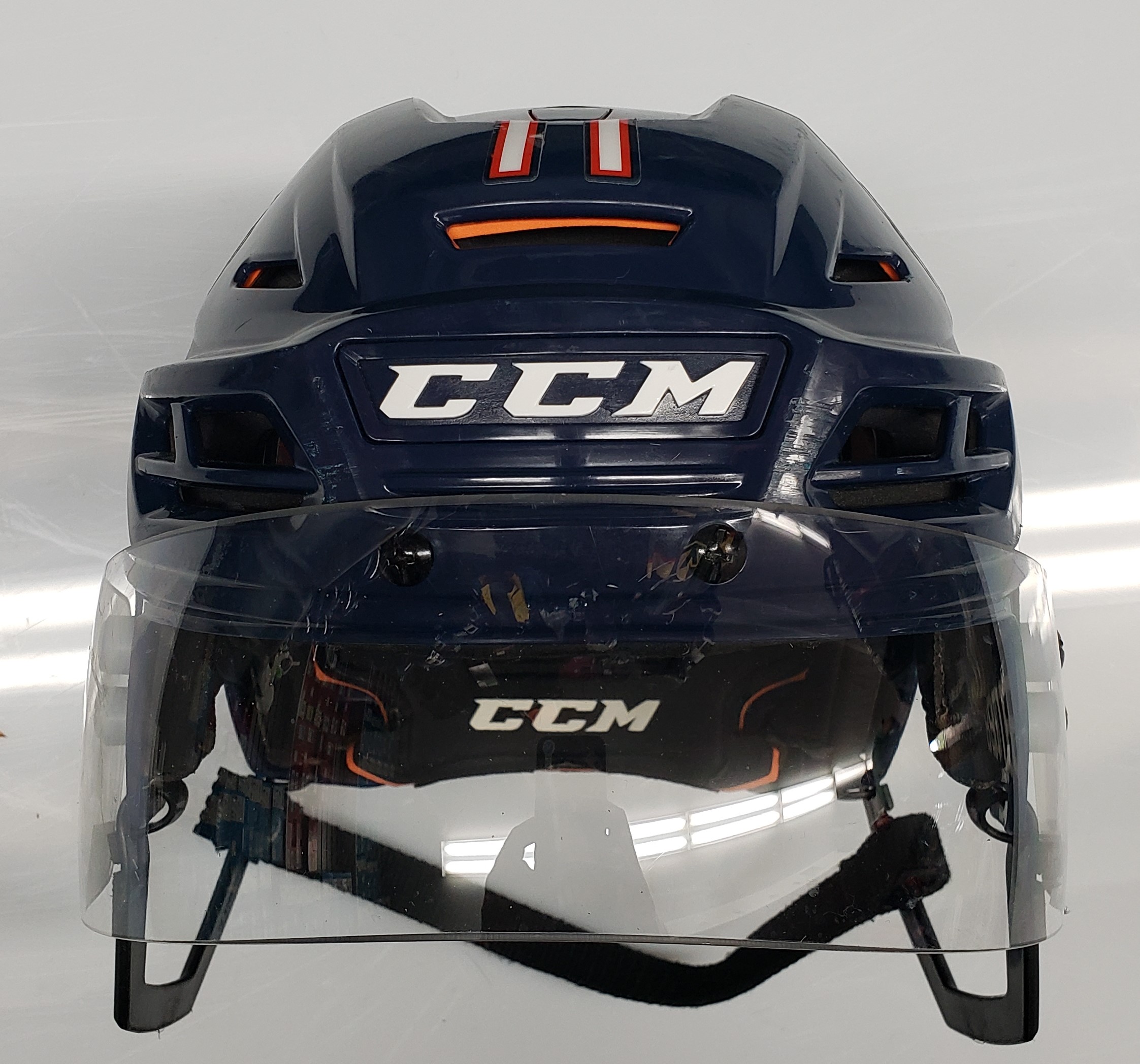 CCM TACKS 710 PRO STOCK HOCKEY HELMET NAVY MEDIUM HARTFORD WOLF PACK
