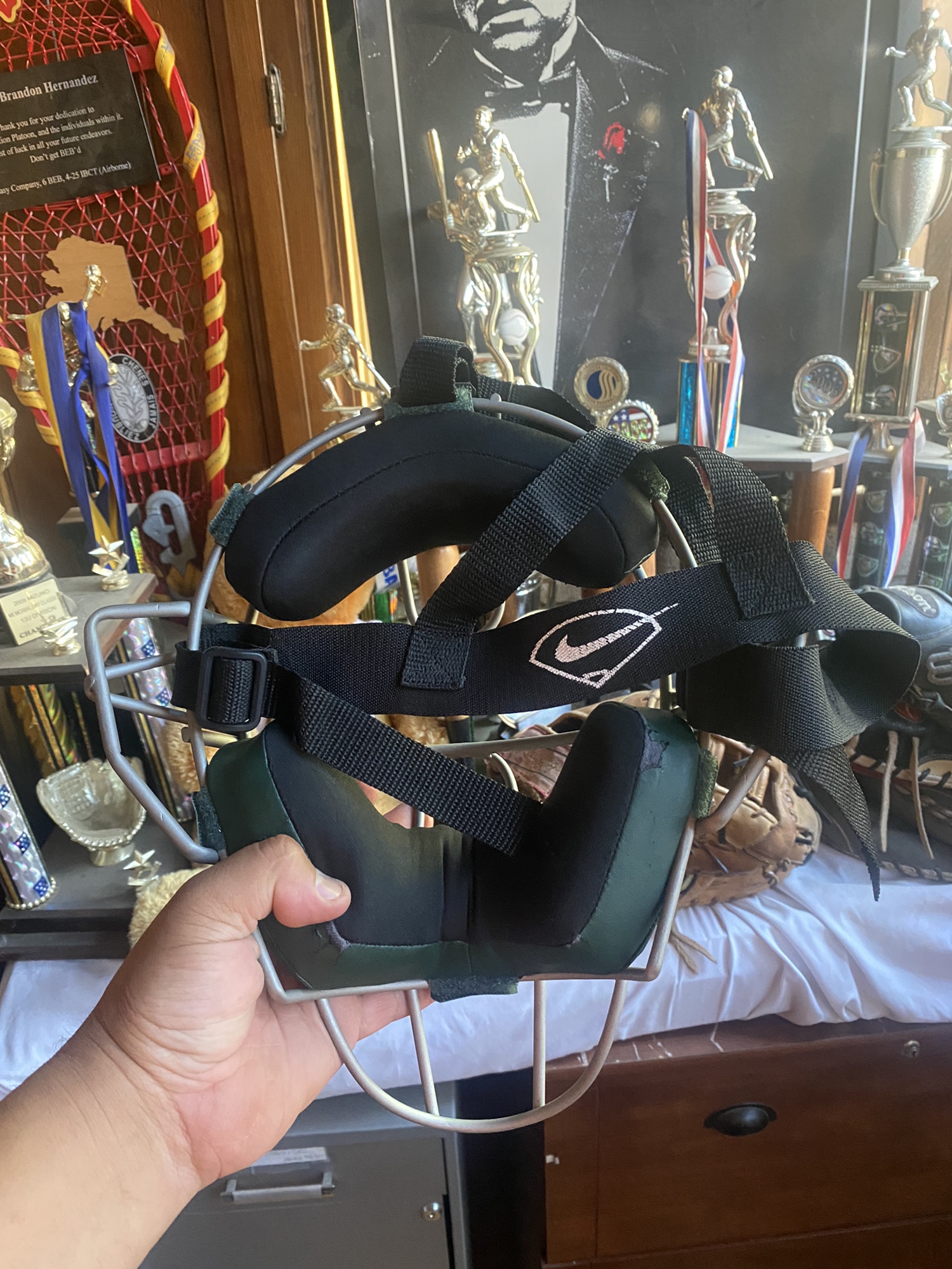 Nike catchers mask forest green SidelineSwap