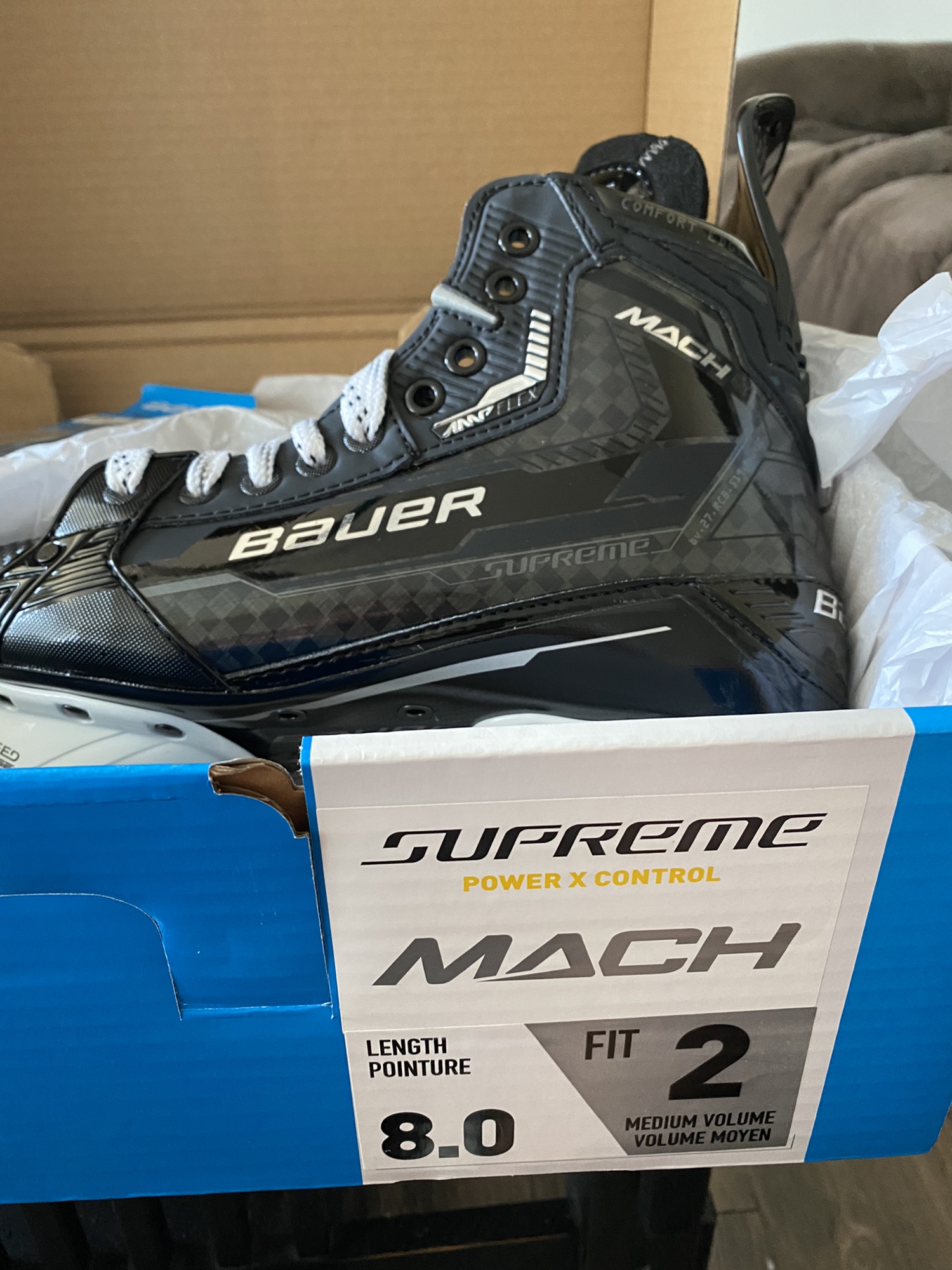 New Bauer Size 8 Supreme Mach Hockey Skates SidelineSwap