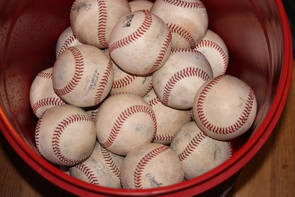 50 used minor league baseballs in a firehouse subs bucket SidelineSwap