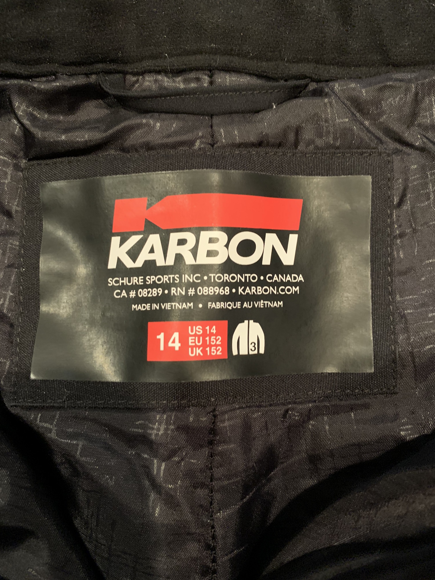 Karbon ski pants full side zippers SidelineSwap