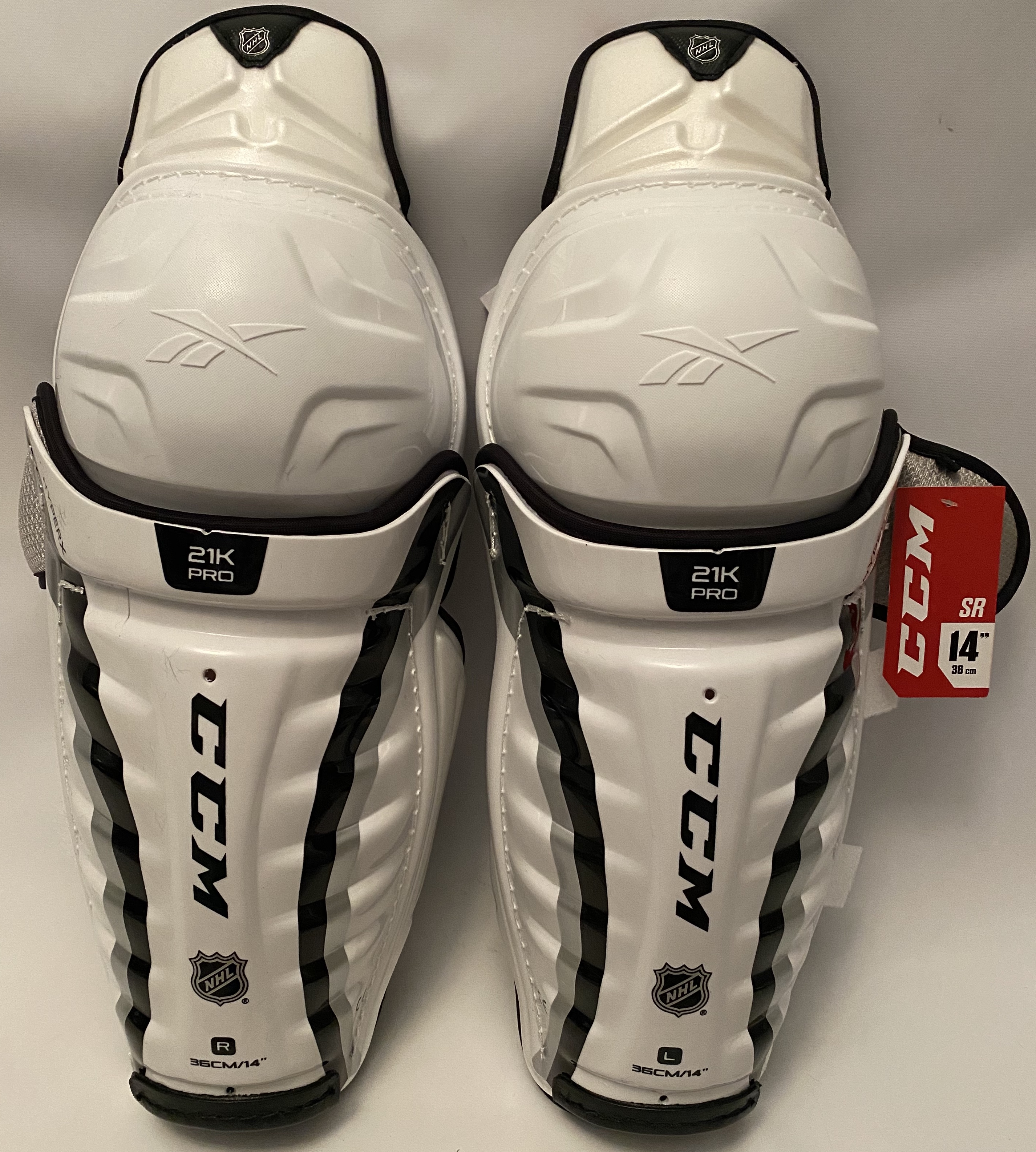 CCM 21K Pro Sr Shin Guards Pads 14" Pro Stock NHL Jofa NEW (9167