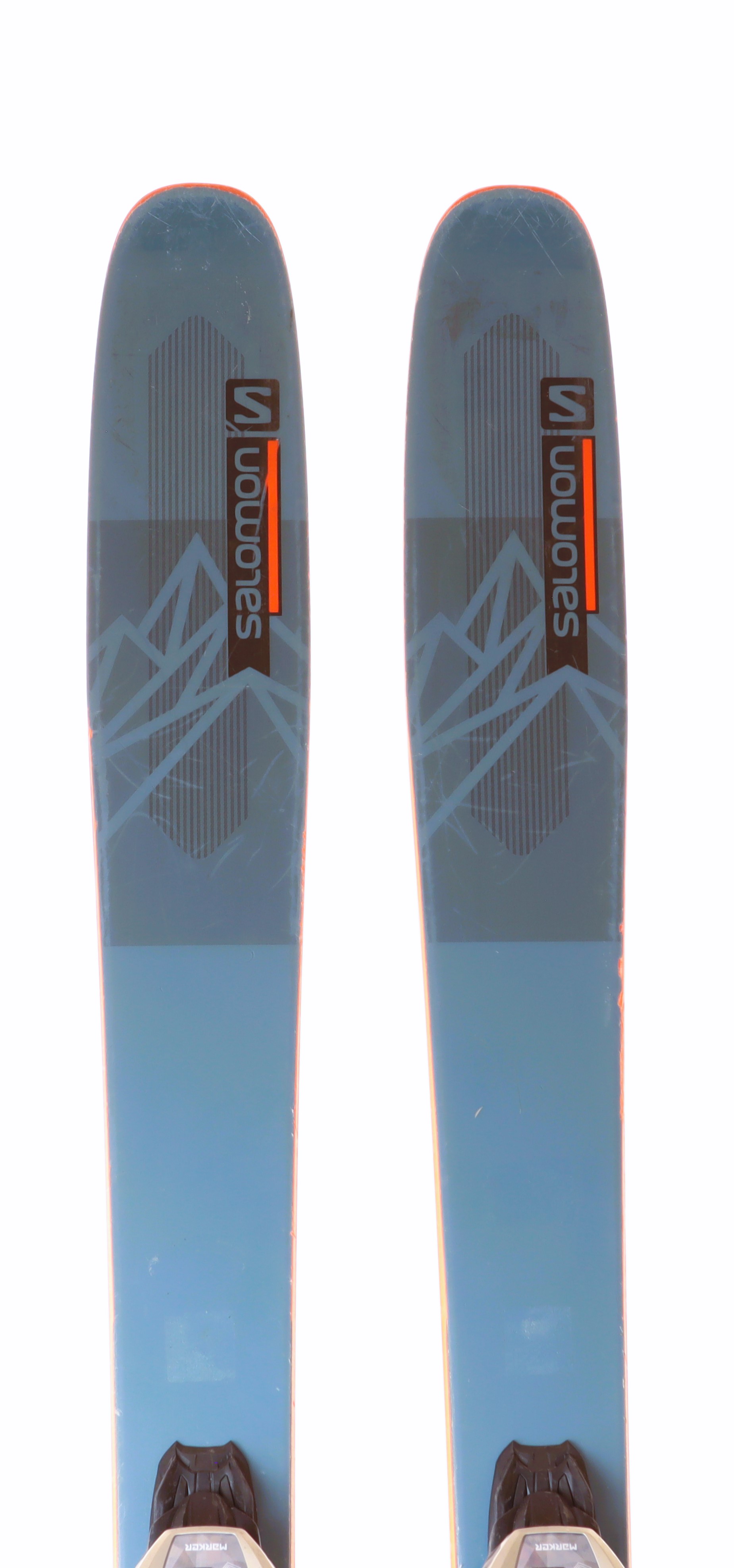 Used 2022 Salomon QST 98 skis w/ Marker Griffon 13 bindings, Size 183