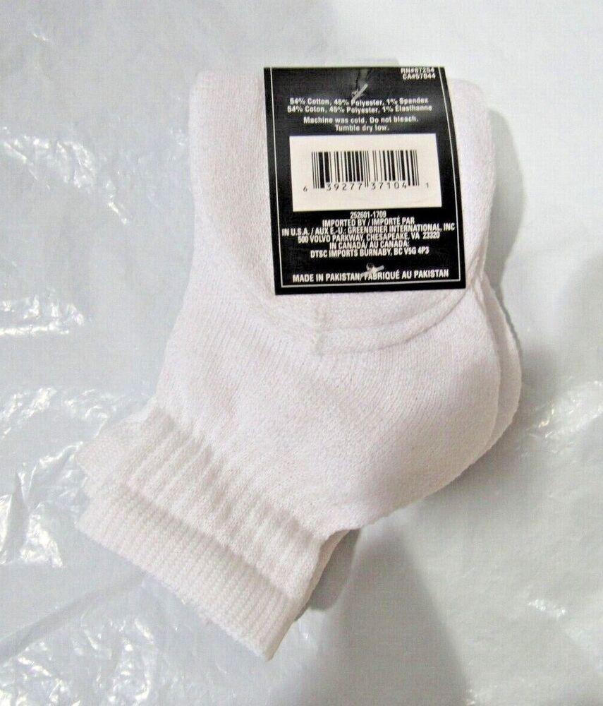 Women's Full Cushion White Quarter Socks 3 Pairs Shoe Sizes 59 Sizes