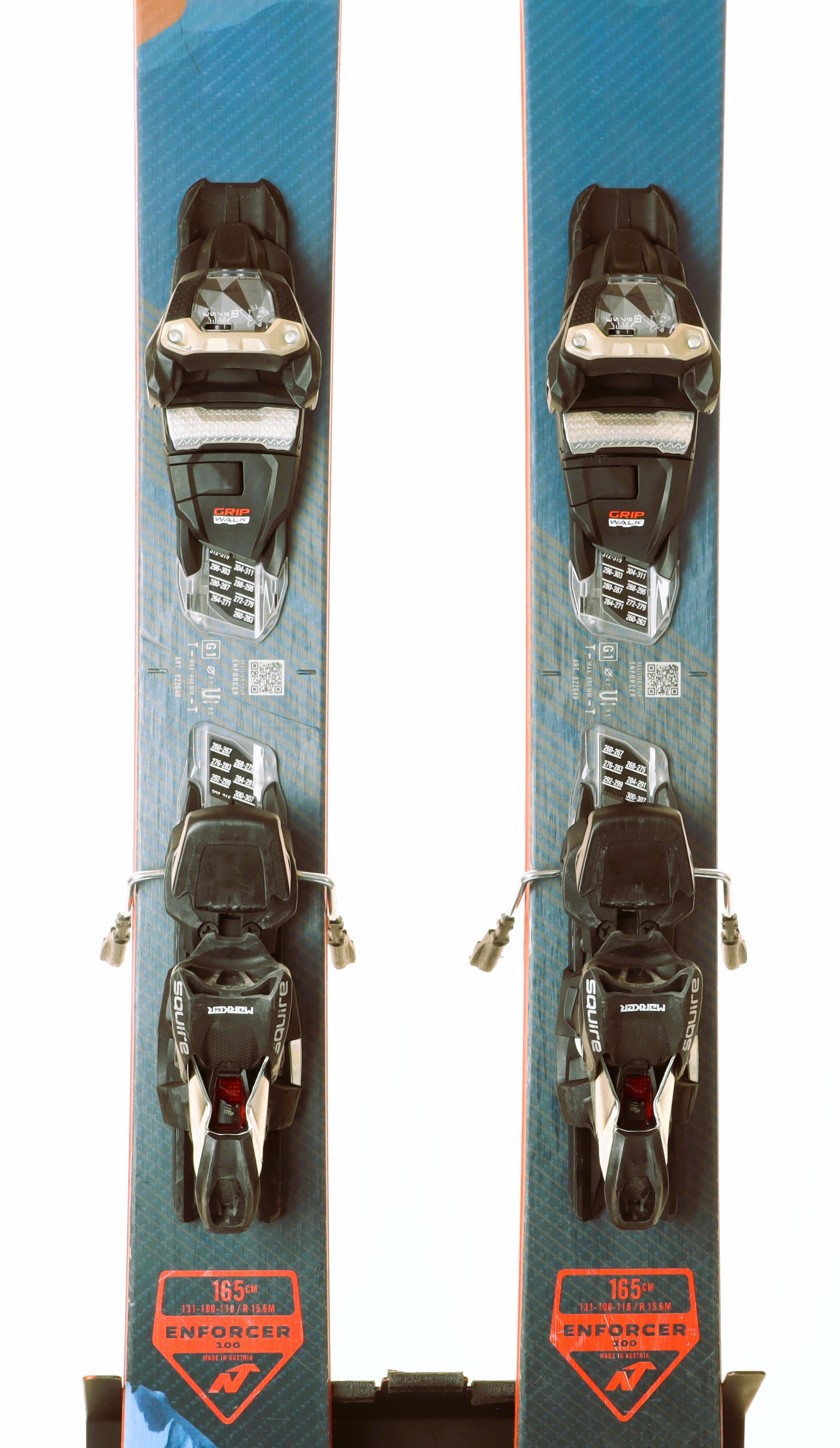 Used 2022 Nordica Enforcer 100 skis w/ Marker Squire 11 bindings