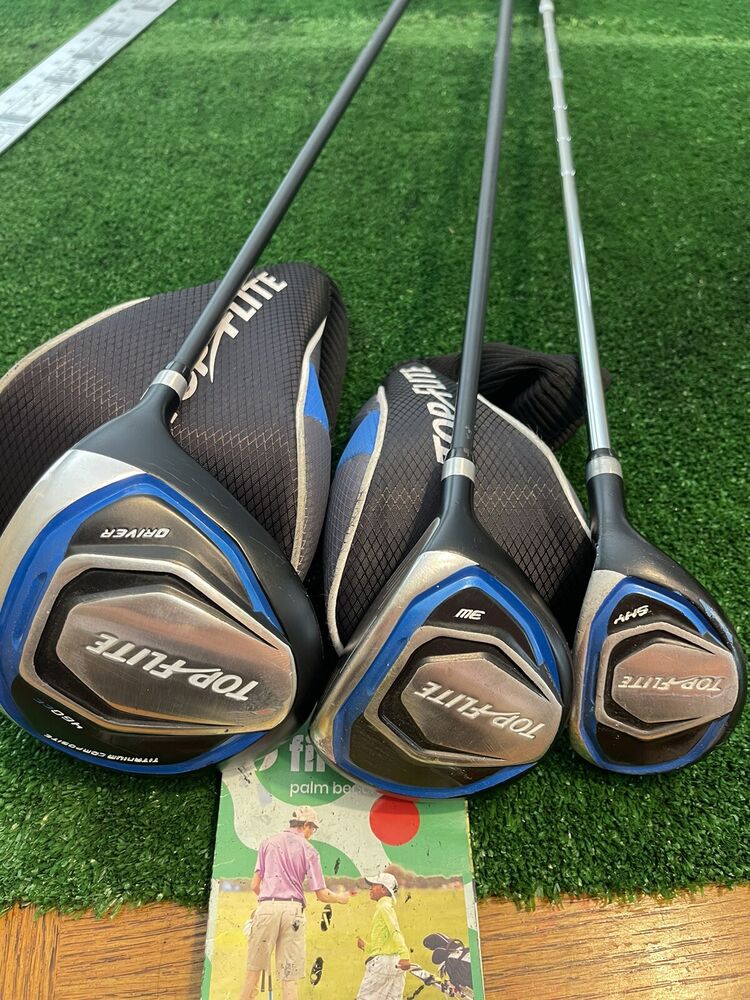 Top Flite Driver, 3 Wood & 5 Hybrid Set Mens Flex Graphite/steel Shafts SidelineSwap