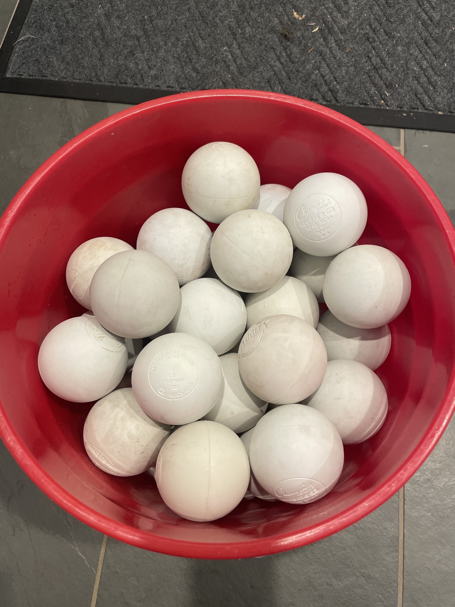 Bucket Of 44 Lacrosse Balls SidelineSwap