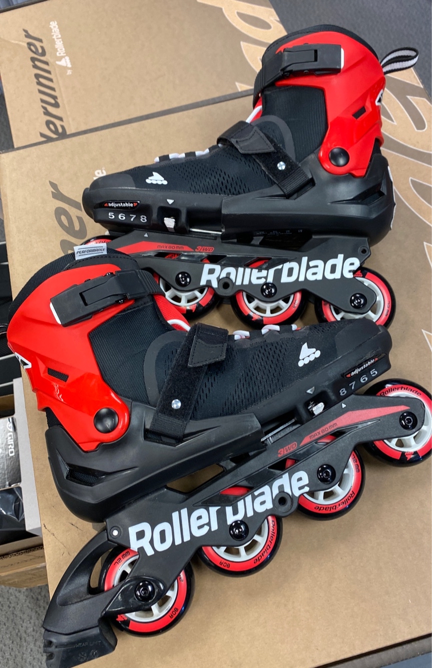 size 58 Rollerblade Microblade Used Inline Skates adjustable