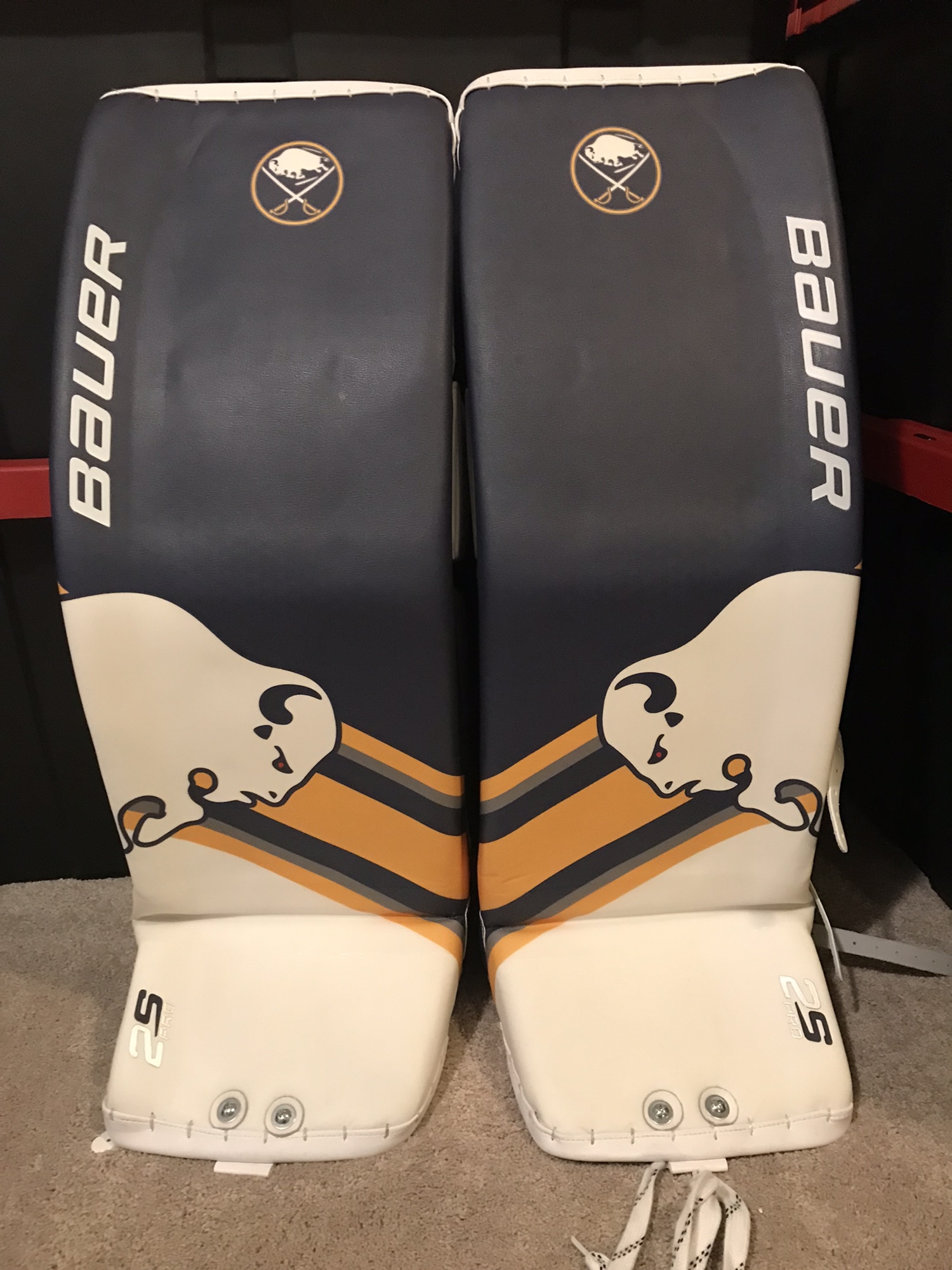 Buffalo Sabres Linus Ullmark Pro Return Bauer 2S Pro Leg Pads