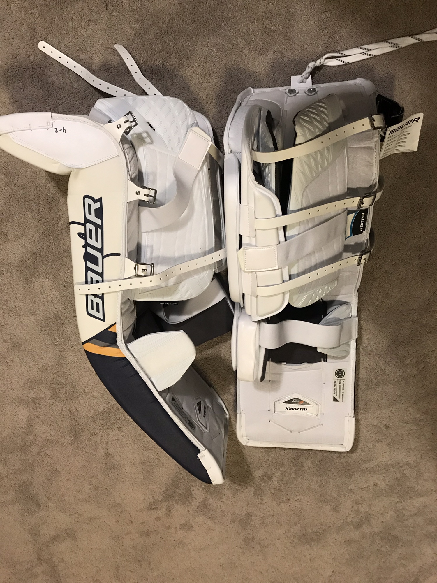 Buffalo Sabres Linus Ullmark Pro Return Bauer 2S Pro Leg Pads