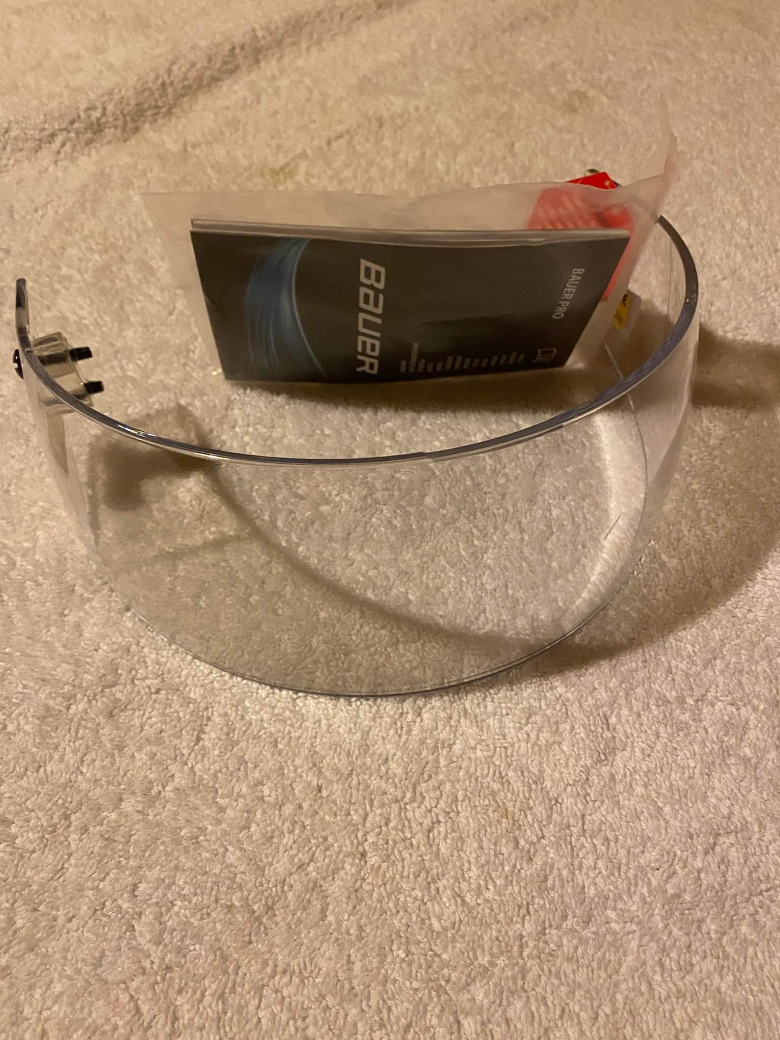 New Bauer Pro Straight Visor Clear Visor SidelineSwap
