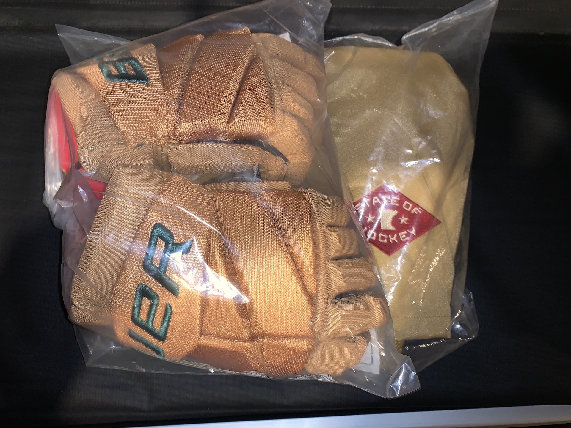 Minnesota Wild Winter Classic Set Bauer 2X Gloves, CCM PP90 Shell