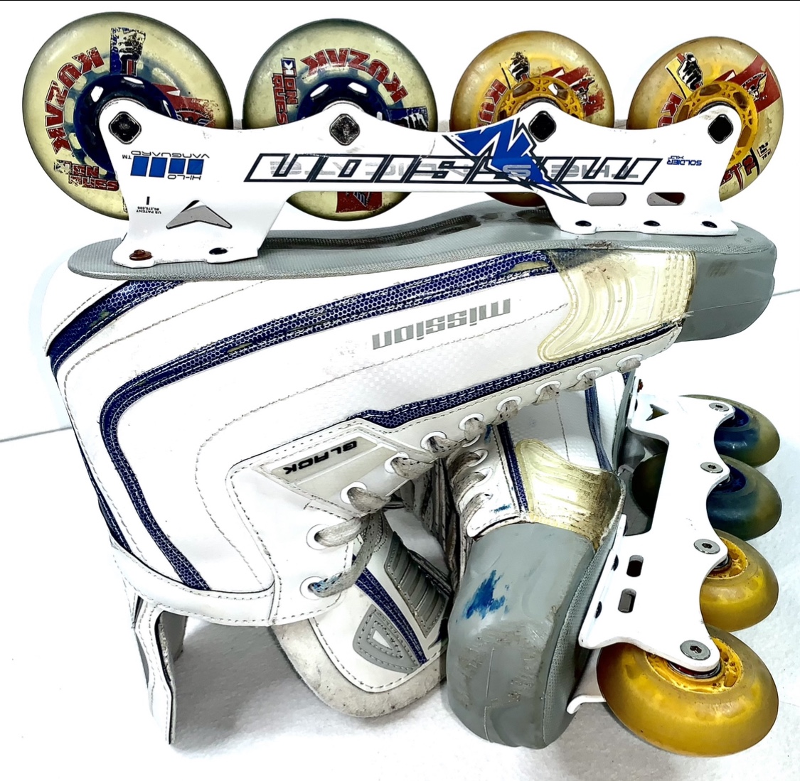 Mission Soldier Black Inline Hockey Roller Skates White Size 13D (13 US