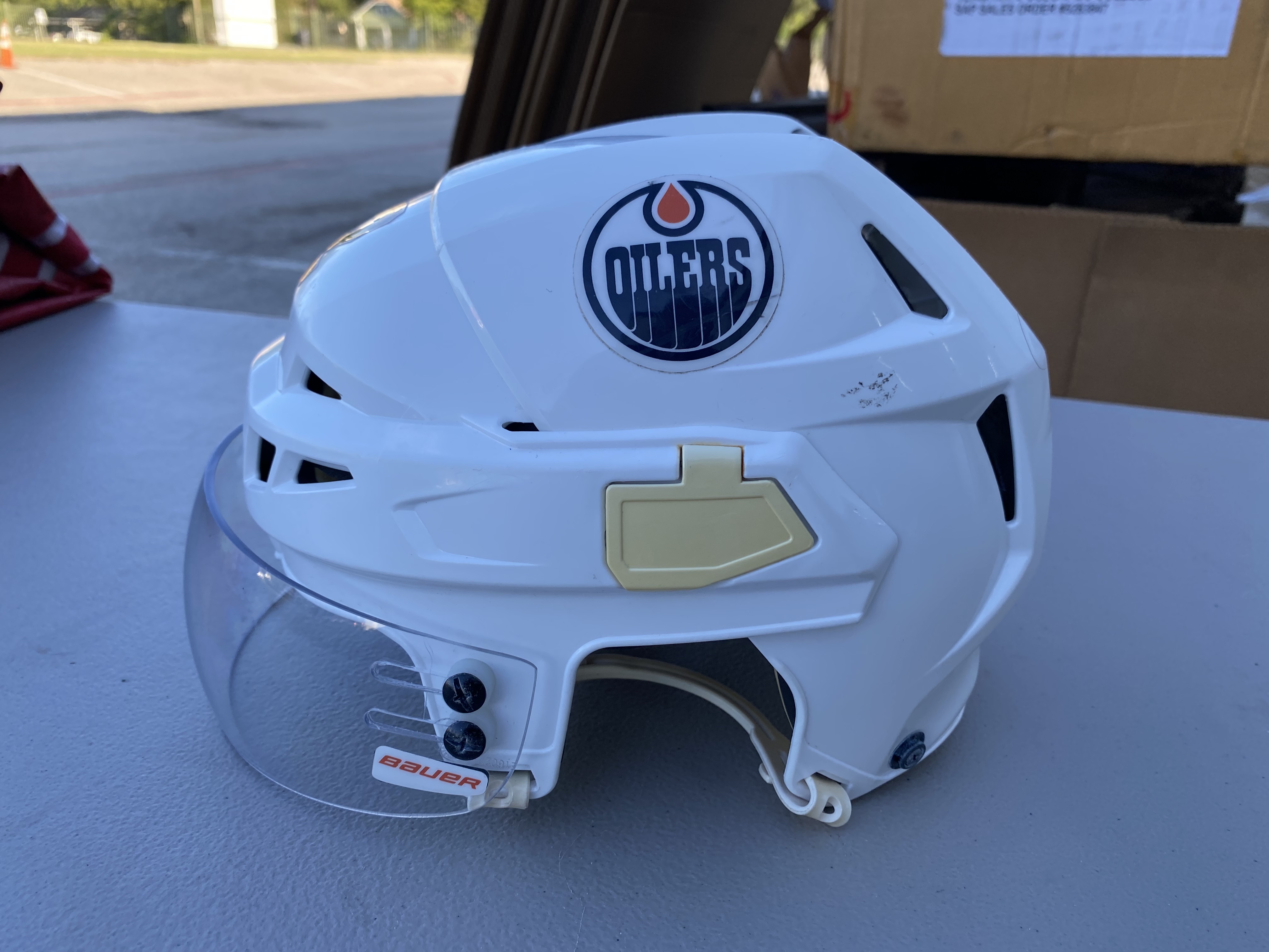 CCM Vector V08 Pro Stock Hockey Helmet Bauer Visor Combo Medium White