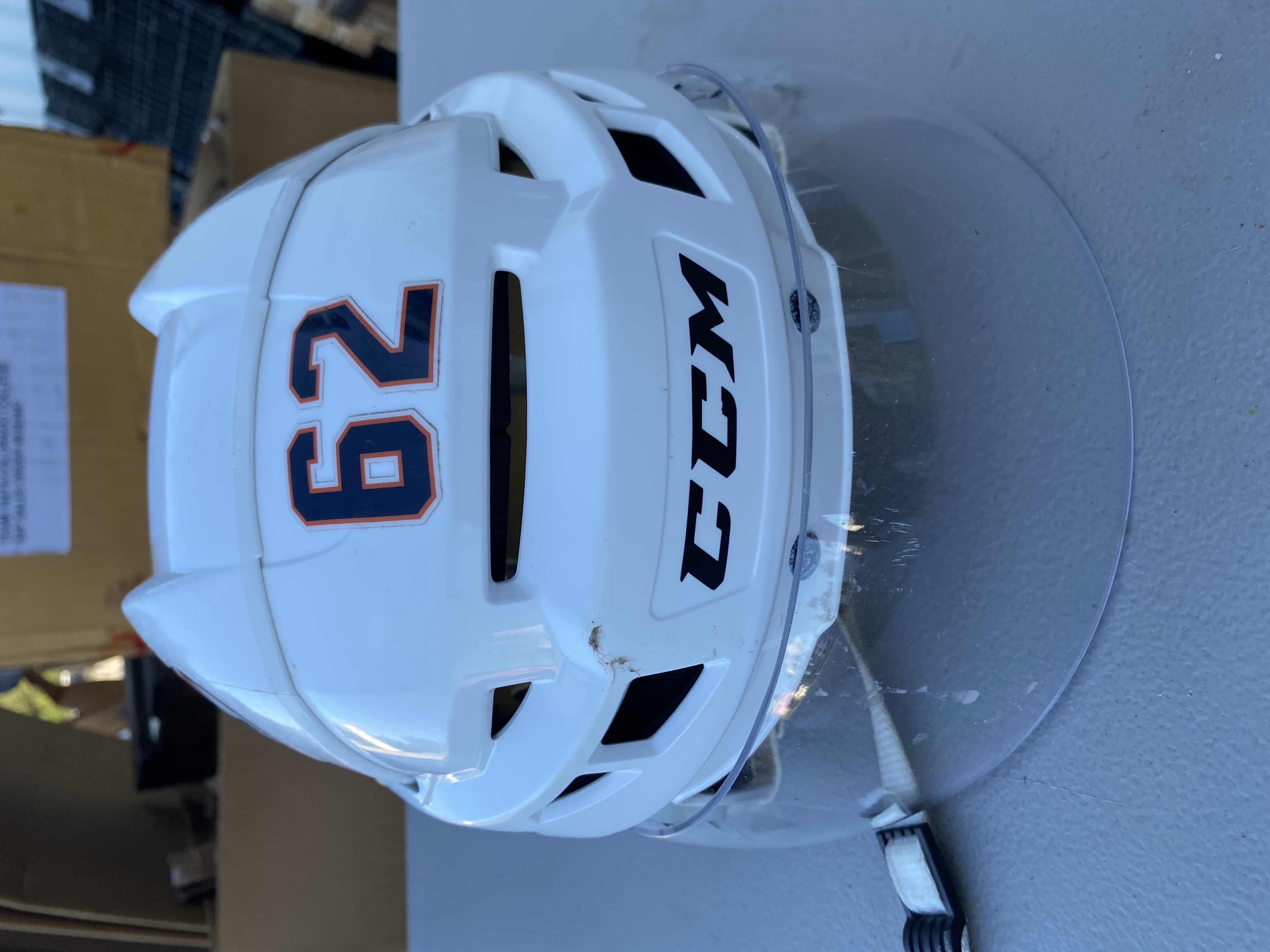 CCM Vector V08 Pro Stock Hockey Helmet Bauer Visor Combo Medium White