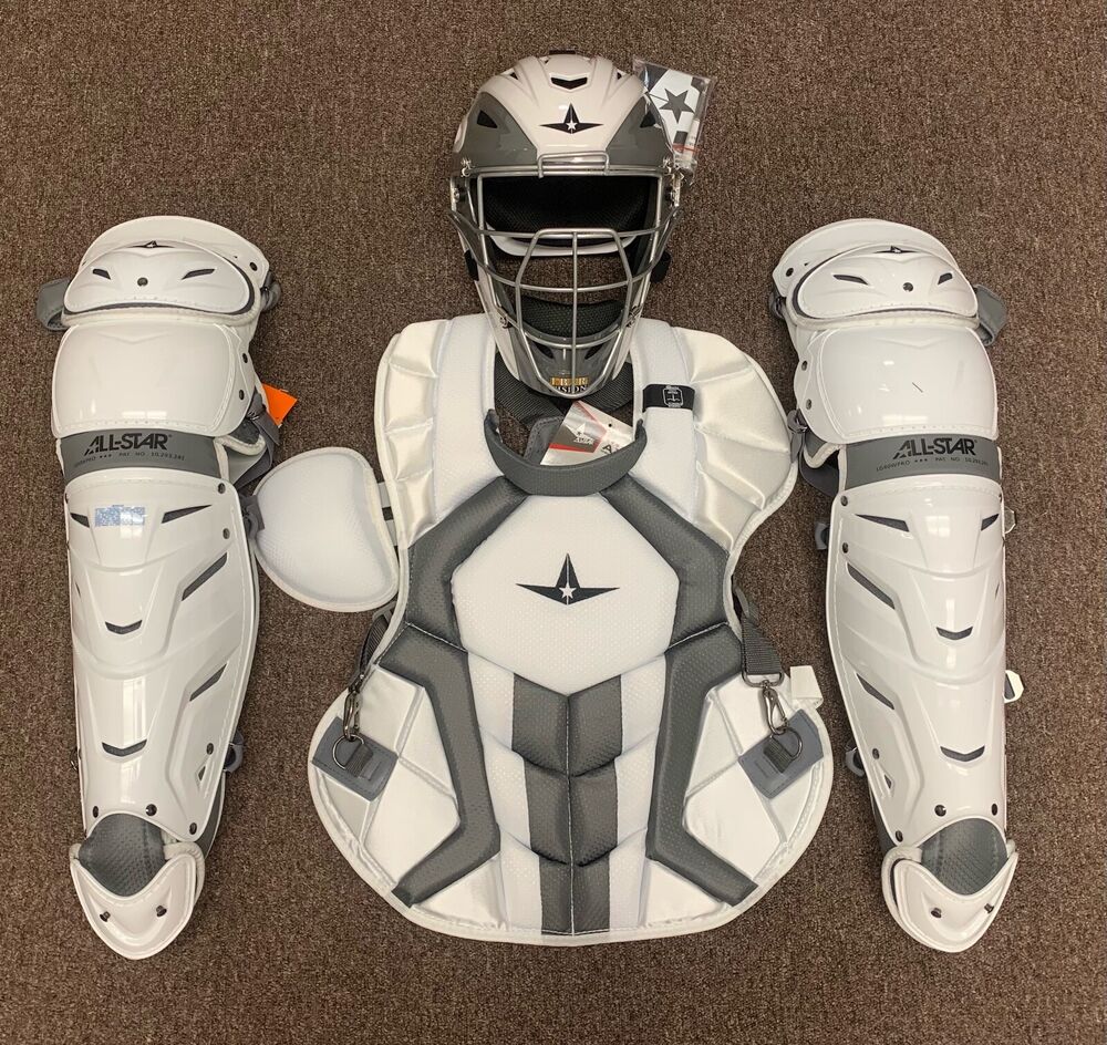 All Star System 7 Axis Adult 16+ Catchers Gear Set White Graphite