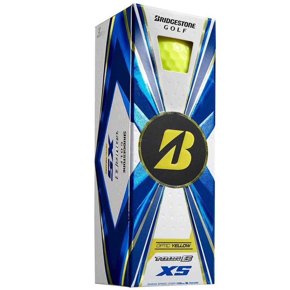 Bridgestone Tour B XS Optic Yellow Tour Golf Balls 3 Ball Sleeve