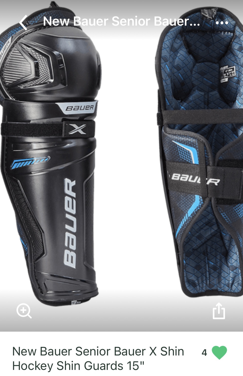 New Bauer Senior Bauer X Shin Hockey Shin Guards 15" SidelineSwap