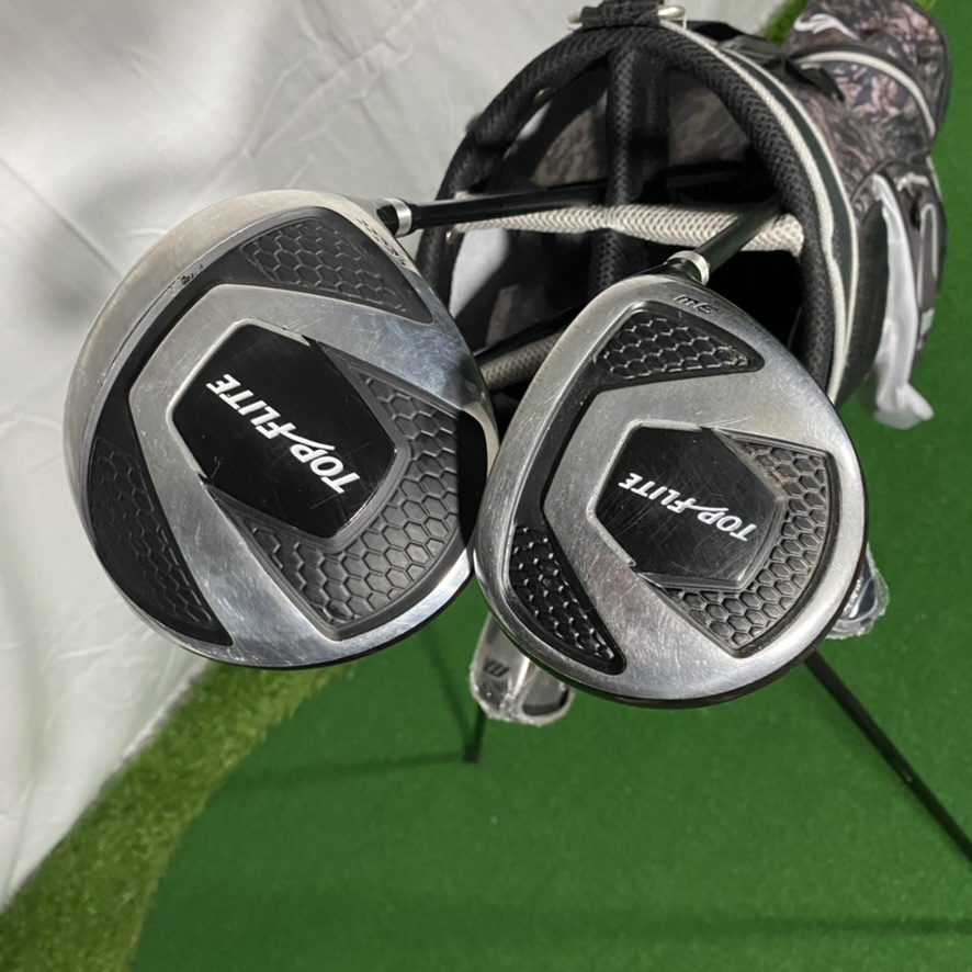 Mens Right Handed Top Flite Camo Golf Club Set With Stand Bag SidelineSwap