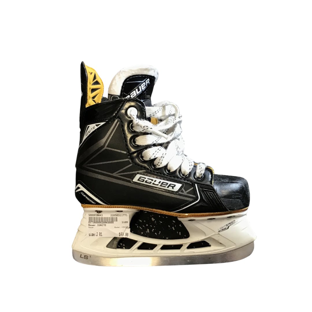 Used Bauer Ignite Junior 01 Ice Hockey Skates SidelineSwap