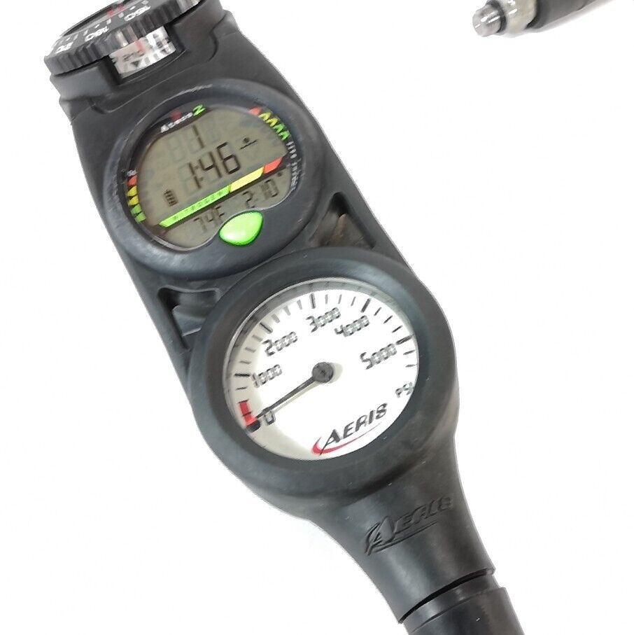 Aeris Atmos 2 Air & Nitrox 3 Gauge Console Scuba Dive Computer with Compass, SPG SidelineSwap