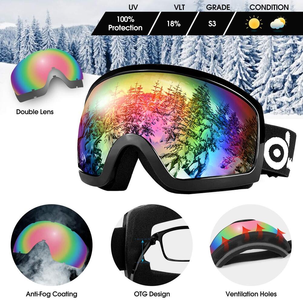 Odoland Snow Ski Helmet and Goggles Set Black XS 5053cm SidelineSwap