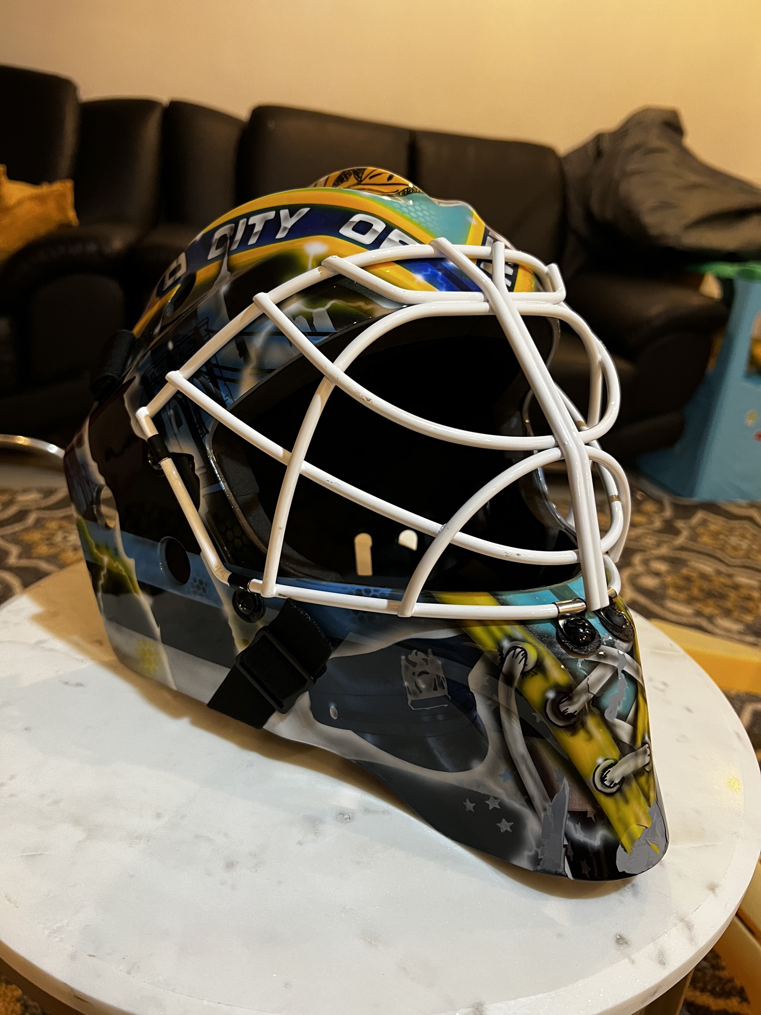 Custom Nypd CCM Goalie Helmet SidelineSwap