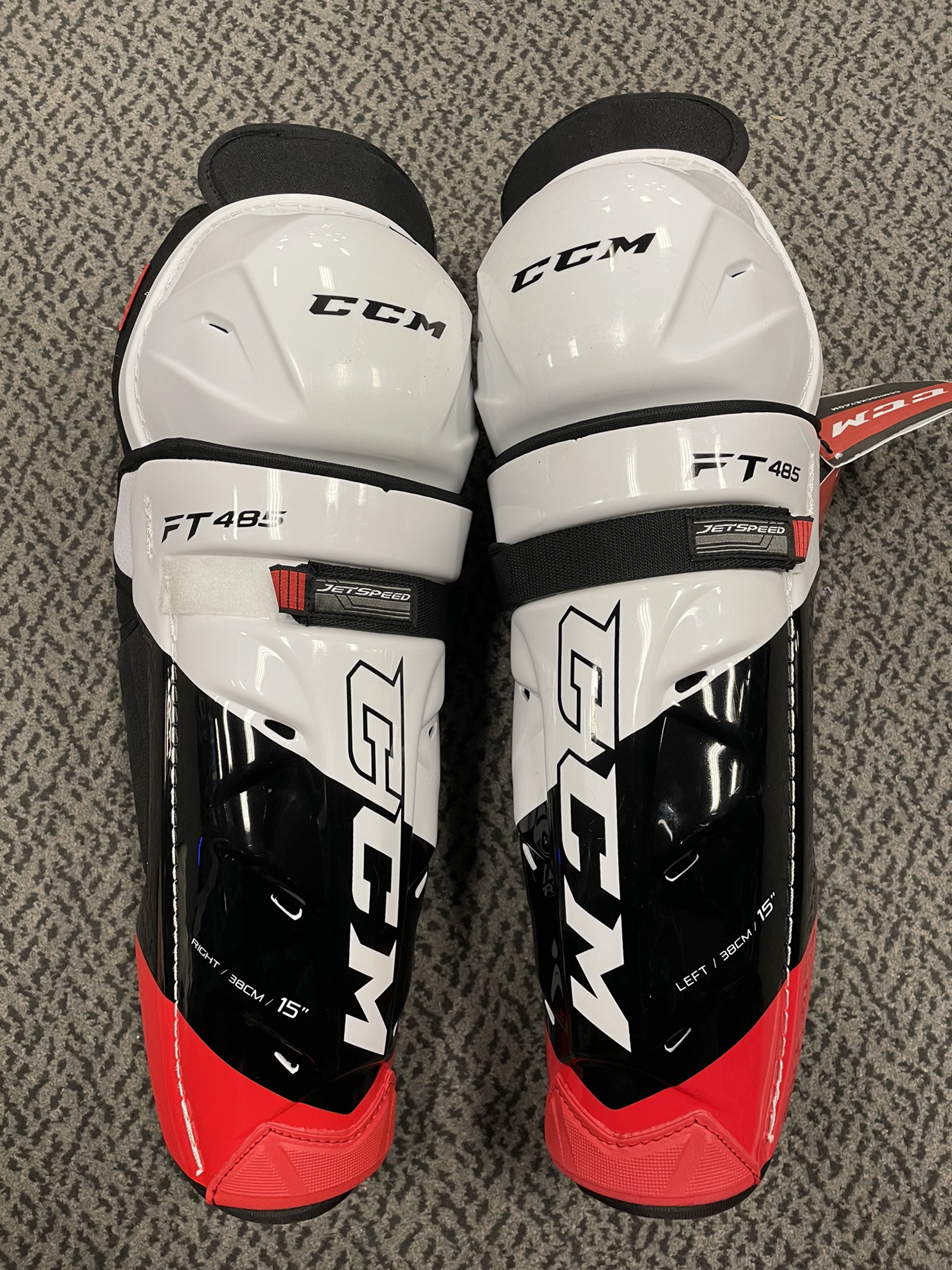 CCM Jetspeed FT485 15” shin pads SidelineSwap