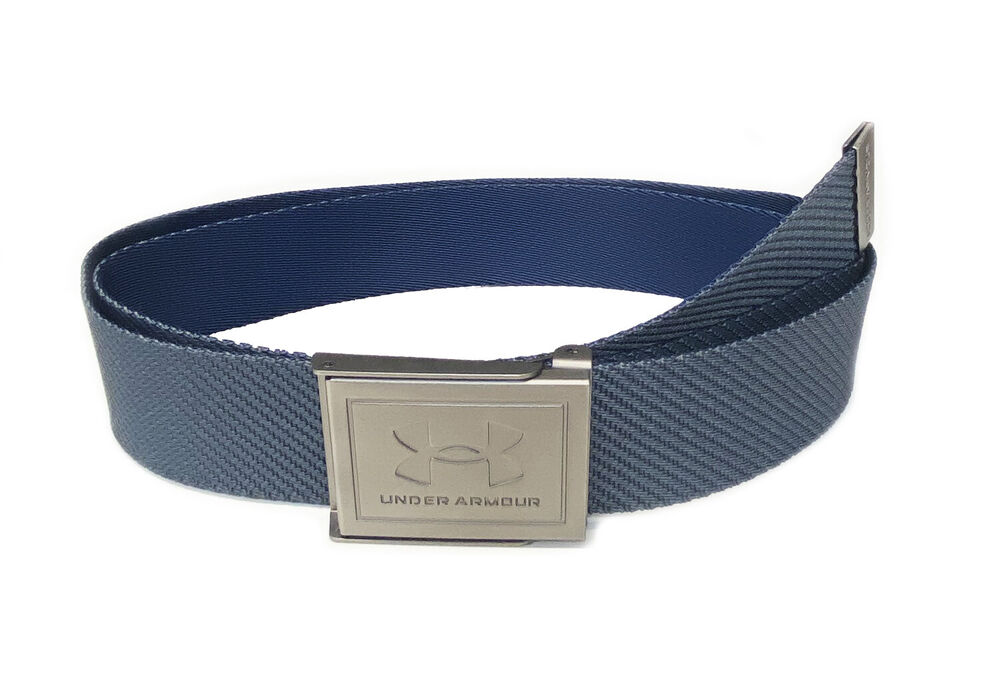 NEW Under Armour Reversible Pitch Grey/Navy  Golf Belt OSFM Cut To