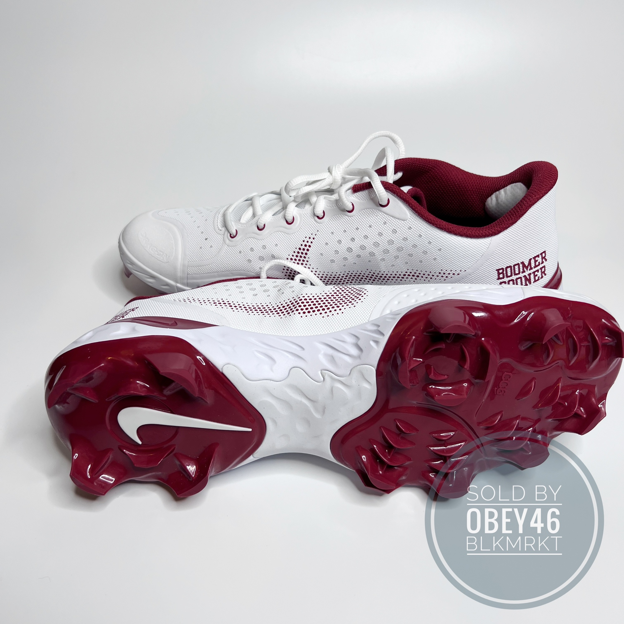 Men Nike Alpha Huarache Elite Oklahoma Sooner Softball Cleats 14
