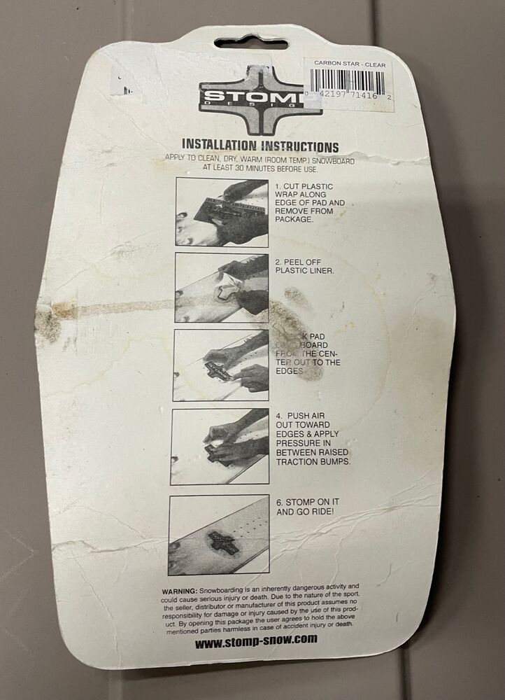 STOMP DESIGN "CARBON STAR" PROFESSIONAL TRACTION SNOWBOARD STOMP PAD