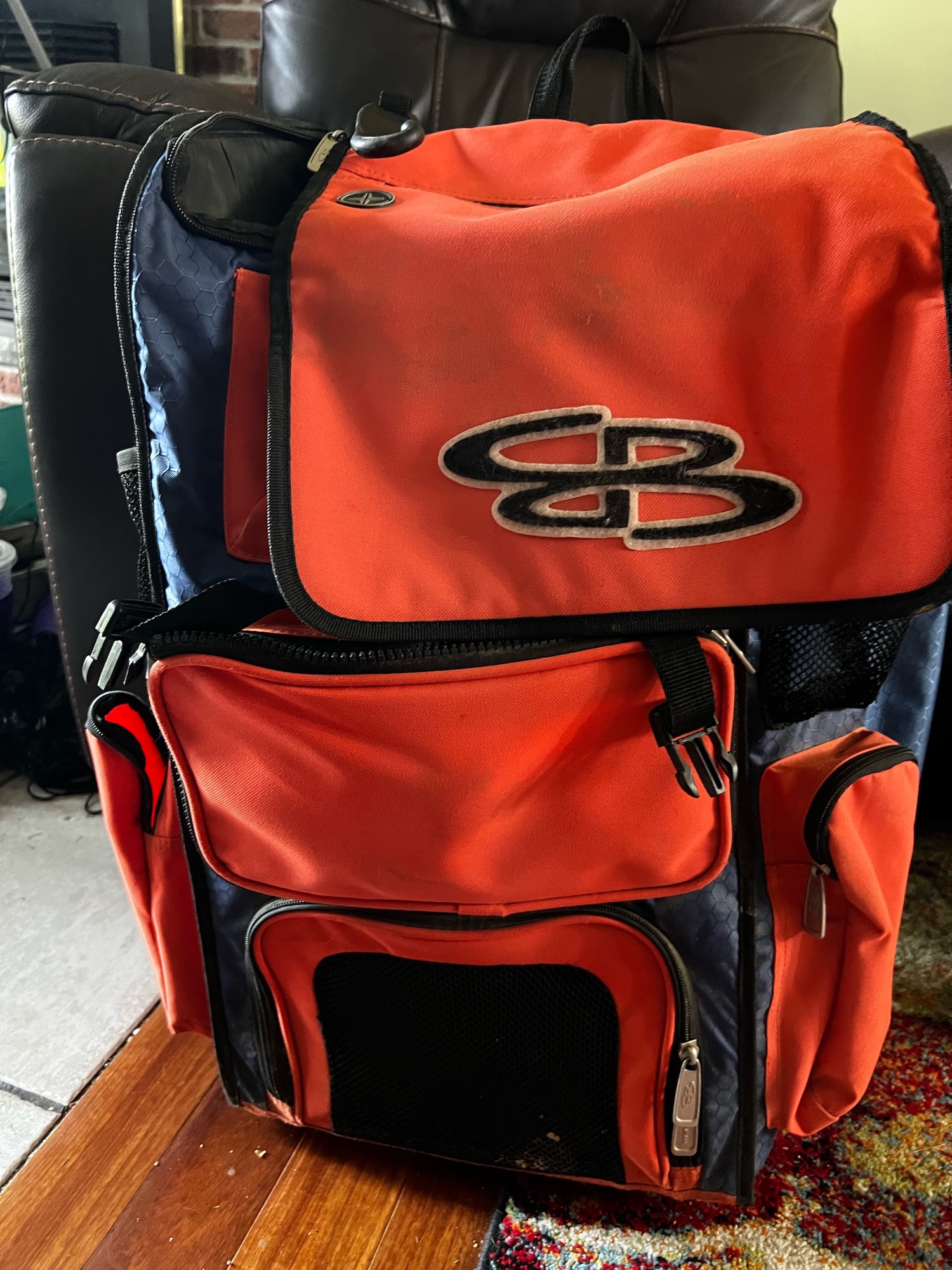 Boombah Rolling Bat Bag Orange/Blue SidelineSwap