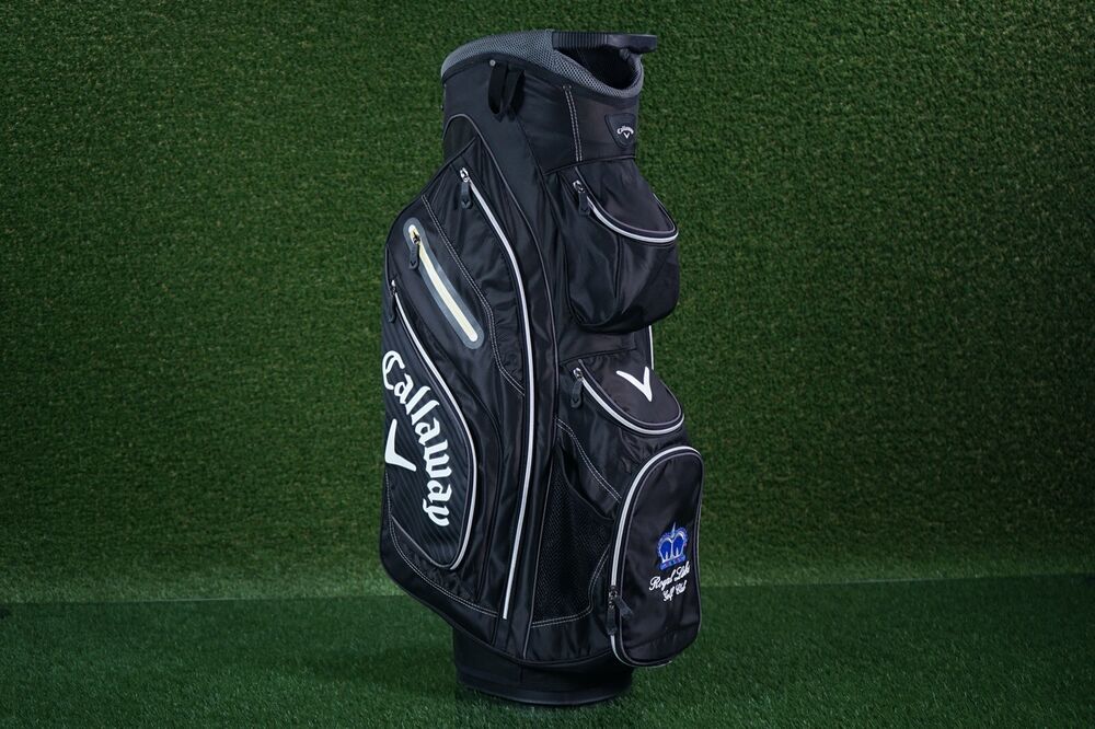 CALLAWAY GOLF CHEV ORG 14WAY DIVIDER GOLF CART BAG, W/ ROYAL LINKS