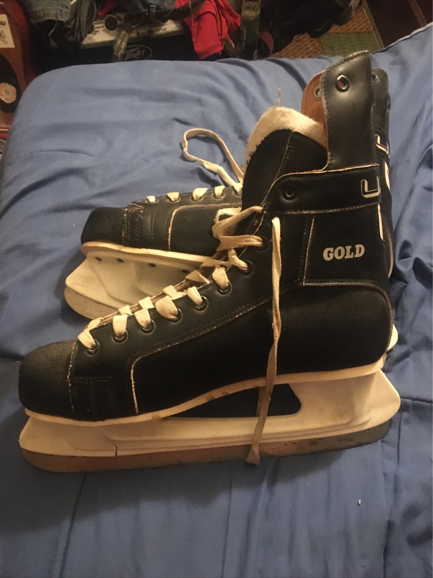 Super Vic USA Gold Hockey Skates Adult Size 12 SidelineSwap