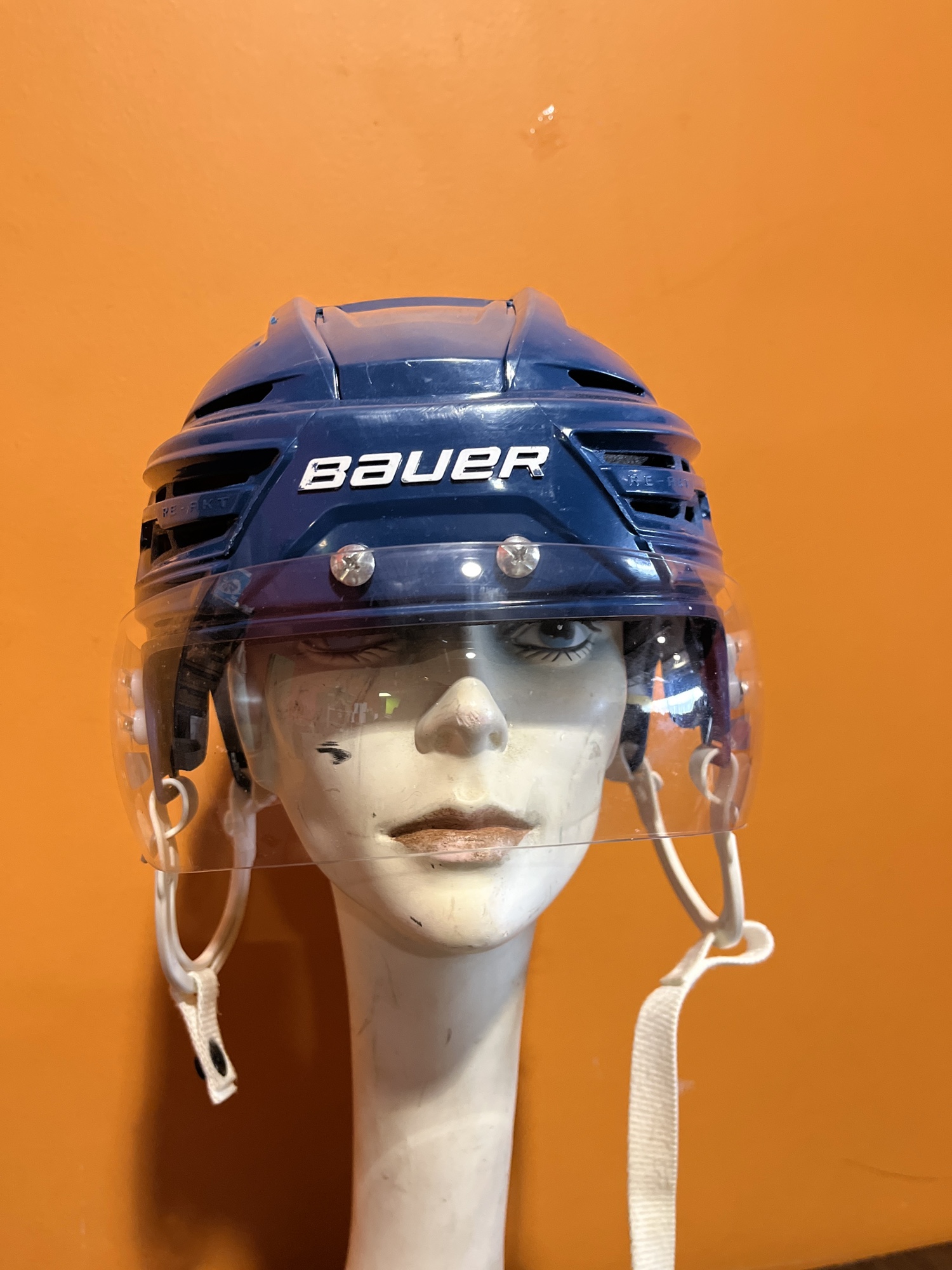 Used Blue Bauer ReAKT 150 Pro Stock Helmet Size Medium SidelineSwap