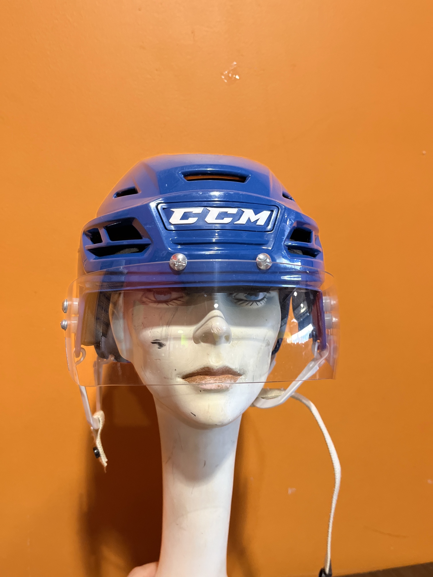Used Blue CCM Tacks 710 Pro Stock Helmet Size Medium SidelineSwap