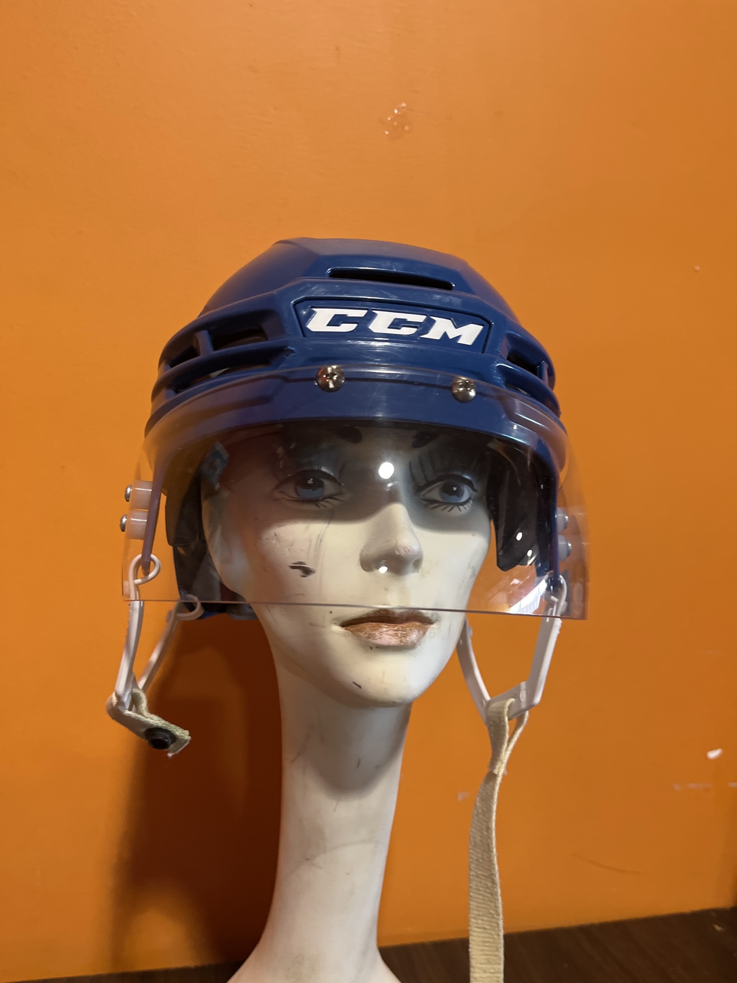 Used Blue CCM Tacks 910 Pro Stock Helmet Size Medium SidelineSwap
