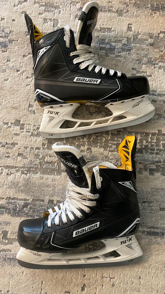 Senior Used Bauer Supreme elite Hockey Skates Regular Width Size 9.5