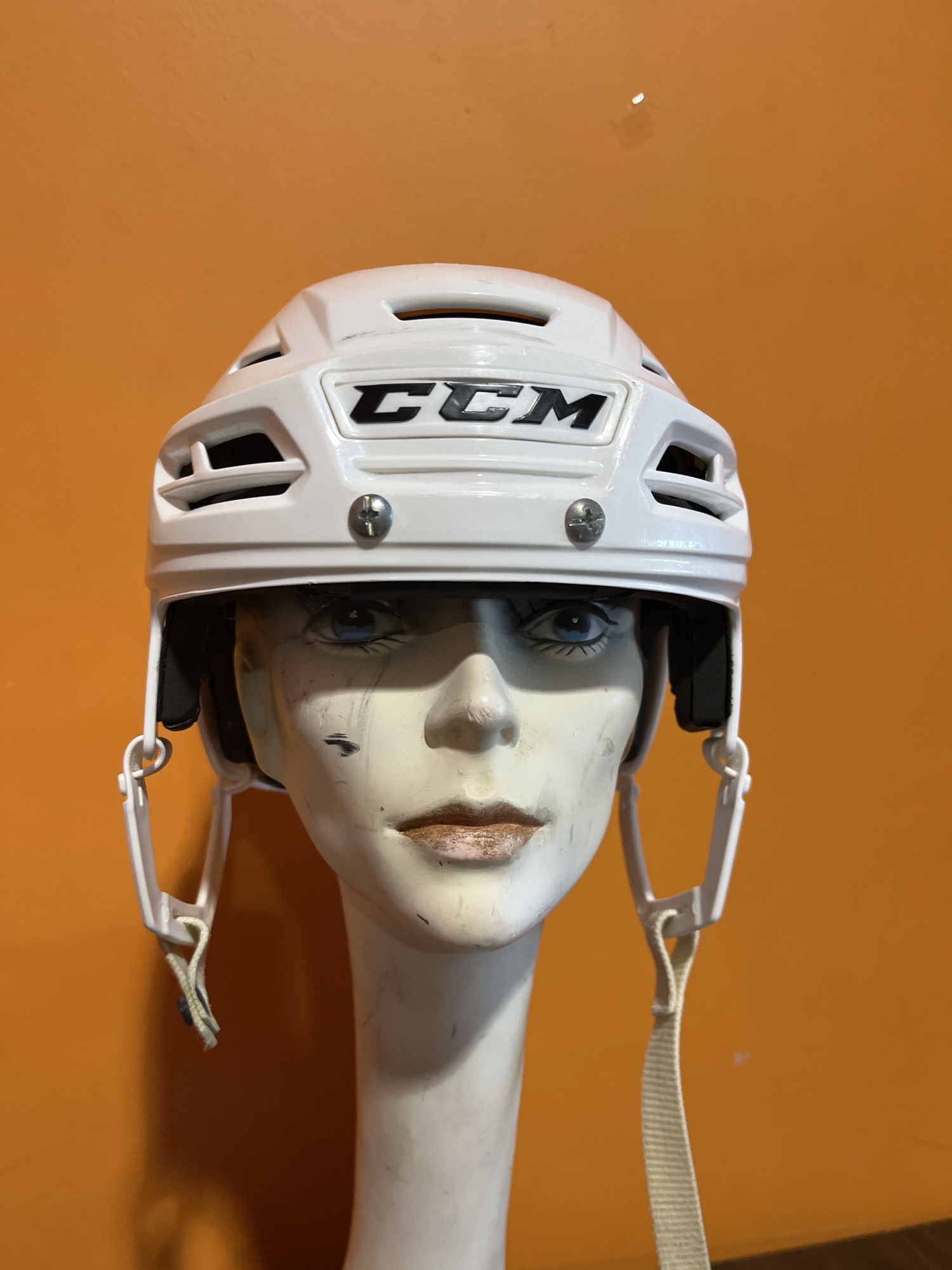 Used White CCM Tacks 710 Pro Stock Helmet Size Medium SidelineSwap