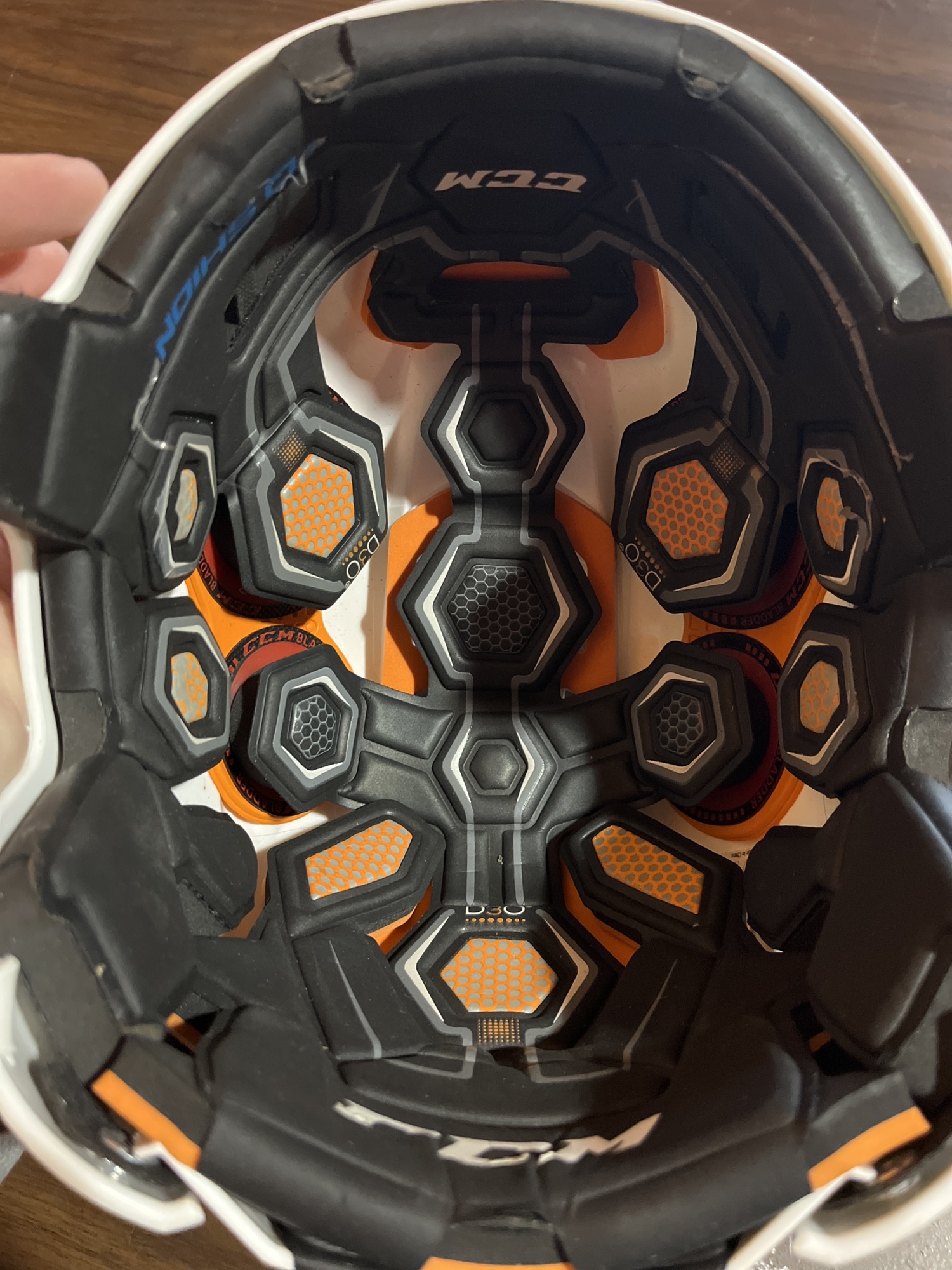 Used White CCM Tacks 710 Pro Stock Helmet Size Medium SidelineSwap