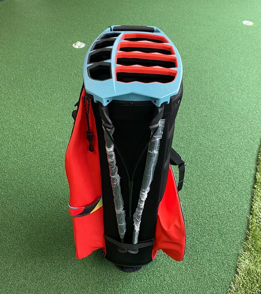 NEW OGIO WOODE 8 HYBRID STAND BAG HYPER CAMO RED/BLUE GOLF BAG NWT