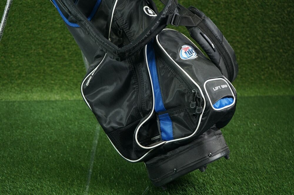 OGIO VAPORLITE MILLER LITE 8WAY DIVIDER GOLF STAND BAG, BLUE/BLACK