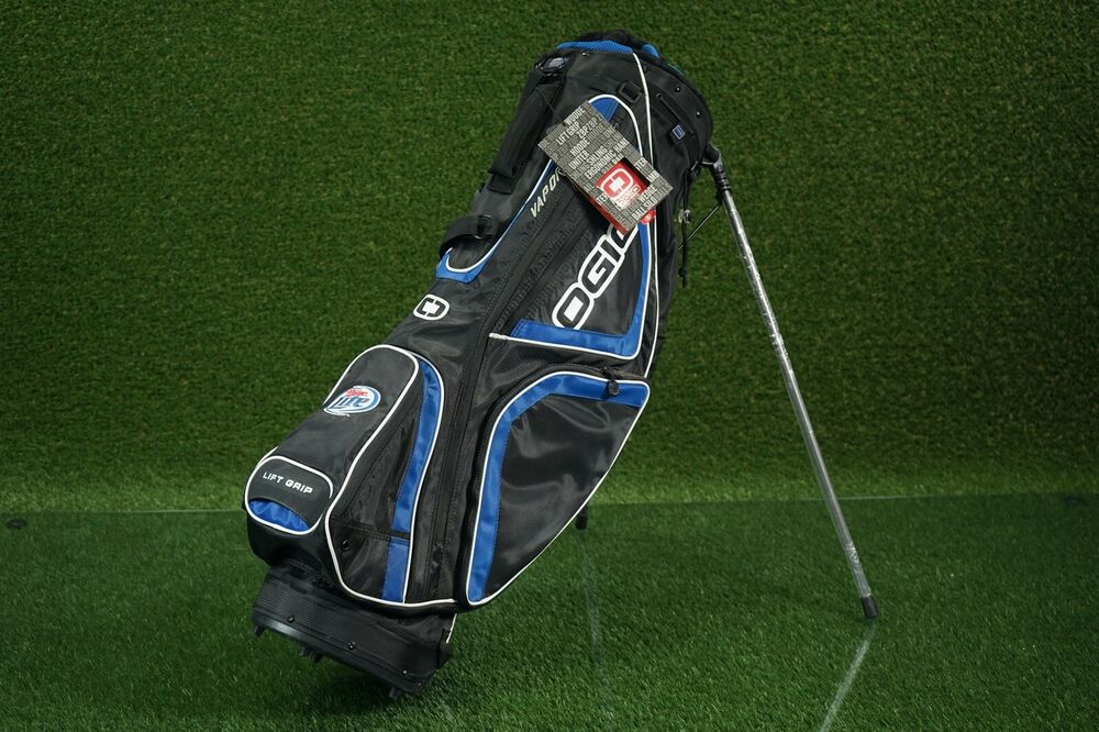 OGIO VAPORLITE MILLER LITE 8WAY DIVIDER GOLF STAND BAG, BLUE/BLACK