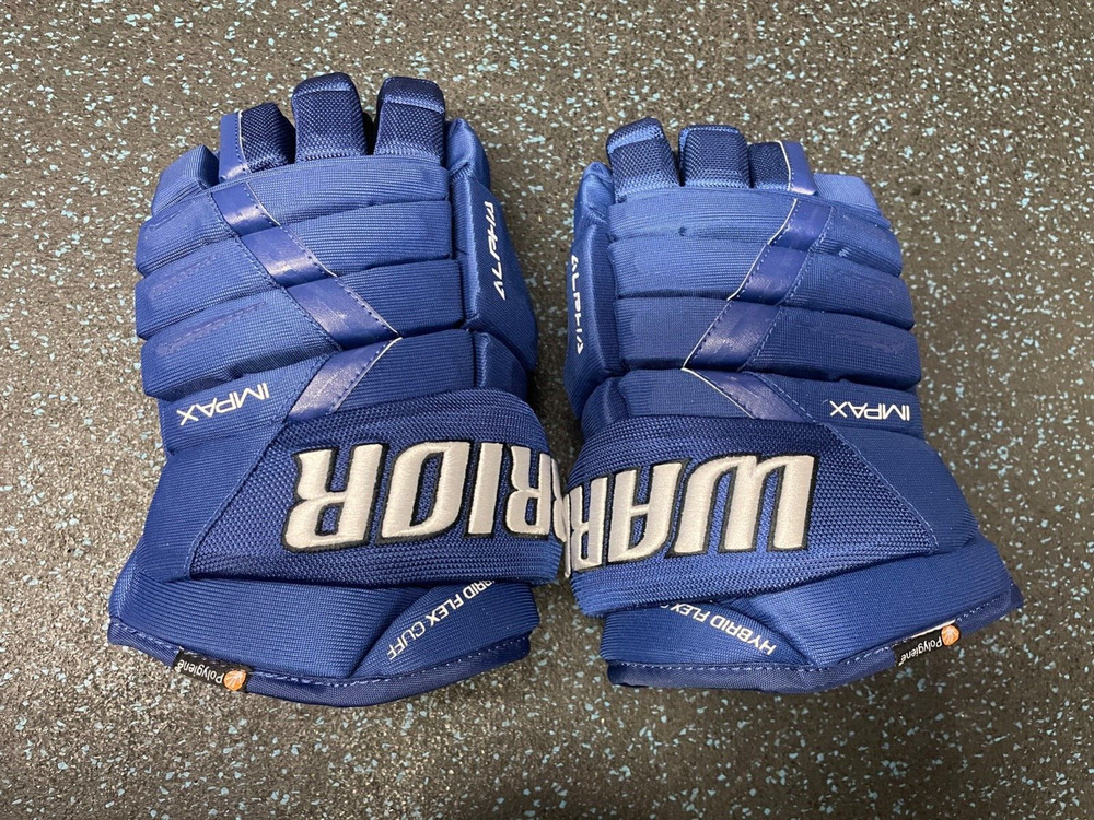 New 159 Warrior Alpha Pro Royal Blue Ice Hockey Gloves 14” Senior